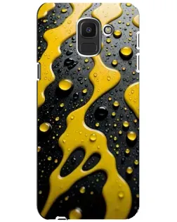 Чехол для Samsung Galaxy J6 2018 (J600F) с картинкой «Жидкое желтое золото»