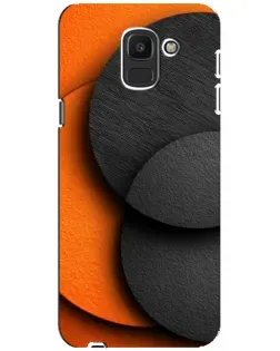 Чехол для Samsung Galaxy J6 2018 (J600F) с картинкой «Геометрия оранжевых кругов»