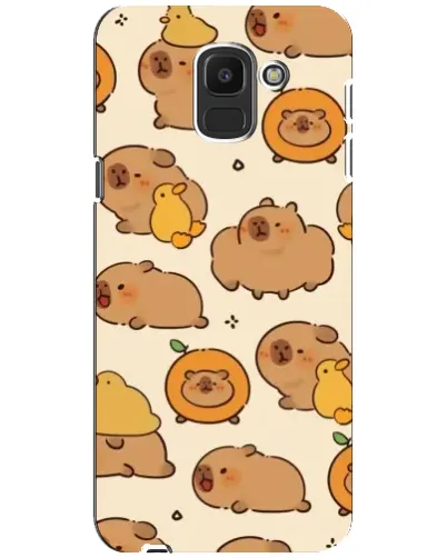 Чехол для Samsung Galaxy J6 2018 (J600F) с картинкой «Капибары с апельсинами» Чехол для Samsung Galaxy J6 2018 (J600F) с картинкой «Капибары с апельсинами»