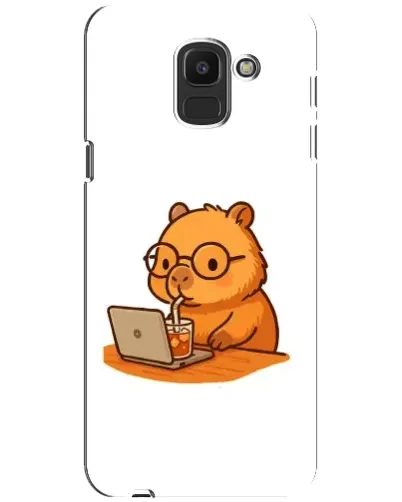 Чехол для Samsung Galaxy J6 2018 (J600F) с картинкой «Капибара с ноутбуком» Чехол для Samsung Galaxy J6 2018 (J600F) с картинкой «Капибара с ноутбуком»