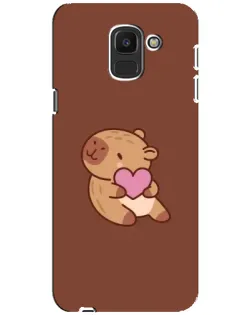 Чохол для Samsung Galaxy J6 2018 (J600F) з картинкою «Капібара з серцем» Чохол для Samsung Galaxy J6 2018 (J600F) з картинкою «Капібара з серцем»