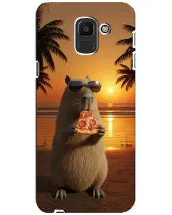 Чохол для Samsung Galaxy J6 2018 (J600F) з картинкою «Капібара з піцою» Чохол для Samsung Galaxy J6 2018 (J600F) з картинкою «Капібара з піцою»