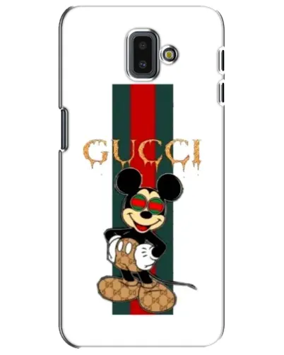 Чехол для Samsung Galaxy J6 Plus 2018 (J610) с картинкой «Микки Маус Gucci — полосы» Чехол для Samsung Galaxy J6 Plus 2018 (J610) с картинкой «Микки Маус Gucci — полосы»