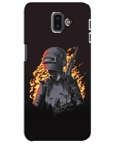Чехол для Samsung Galaxy J6 Plus 2018 (J610) с картинкой «PUBG — огненный силуэт» Чехол для Samsung Galaxy J6 Plus 2018 (J610) с картинкой «PUBG — огненный силуэт»