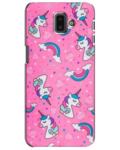 Чехол для Samsung Galaxy J6 Plus 2018 (J610) с картинкой «Unicorn паттерн розовый»