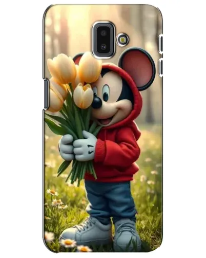 Чехол для Samsung Galaxy J6 Plus 2018 (J610) с картинкой «Микки с тюльпанами»