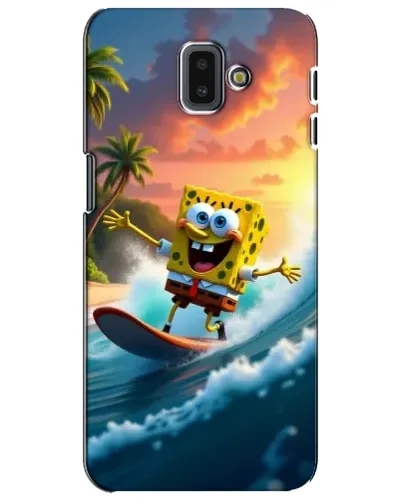 Чехол для Samsung Galaxy J6 Plus 2018 (J610) с картинкой «Губка Боб серфингист» Чехол для Samsung Galaxy J6 Plus 2018 (J610) с картинкой «Губка Боб серфингист»