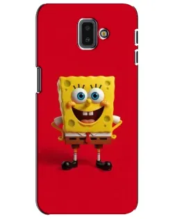 Чехол для Samsung Galaxy J6 Plus 2018 (J610) с картинкой «Спанч Боб на красном»