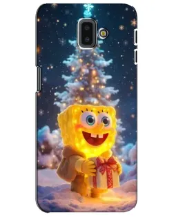 Чехол для Samsung Galaxy J6 Plus 2018 (J610) с картинкой «Рождественский Спанч Боб»