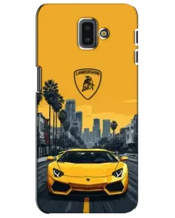 Чехол для Samsung Galaxy J6 Plus 2018 (J610) с картинкой «Желтый Lamborghini город» Чехол для Samsung Galaxy J6 Plus 2018 (J610) с картинкой «Желтый Lamborghini город»