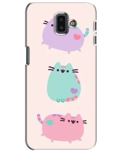 Чехол для Samsung Galaxy J6 Plus 2018 (J610) с картинкой «Pusheen трио»