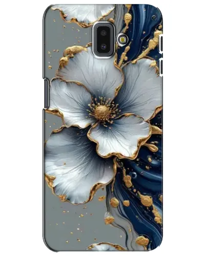 Чехол для Samsung Galaxy J6 Plus 2018 (J610) с картинкой «Белый цветок и золотой флюид» Чехол для Samsung Galaxy J6 Plus 2018 (J610) с картинкой «Белый цветок и золотой флюид»