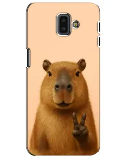 Чехол для Samsung Galaxy J6 Plus 2018 (J610) с картинкой «Капибара виктория»