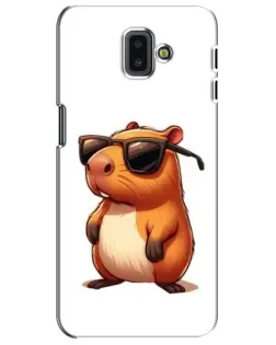 Чехол для Samsung Galaxy J6 Plus 2018 (J610) с картинкой «Капибара в очках»