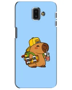 Чехол для Samsung Galaxy J6 Plus 2018 (J610) с картинкой «Капибара на скейте»