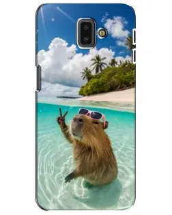 Чехол для Samsung Galaxy J6 Plus 2018 (J610) с картинкой «Капибара на море»