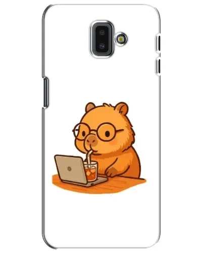 Чехол для Samsung Galaxy J6 Plus 2018 (J610) с картинкой «Капибара с ноутбуком» Чехол для Samsung Galaxy J6 Plus 2018 (J610) с картинкой «Капибара с ноутбуком»