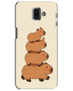 Чехол для Samsung Galaxy J6 Plus 2018 (J610) с картинкой «Башня из капибар»