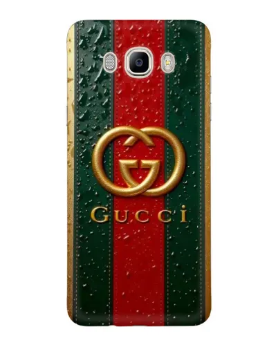 Чехол для Samsung Galaxy J7 2016 (J710, J7108) с картинкой «Gucci — фирменная полоса и золото» Чехол для Samsung Galaxy J7 2016 (J710, J7108) с картинкой «Gucci — фирменная полоса и золото»