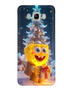 Чехол для Samsung Galaxy J7 2016 (J710, J7108) с картинкой «Рождественский Спанч Боб»