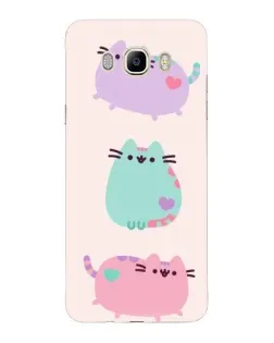 Чехол для Samsung Galaxy J7 2016 (J710, J7108) с картинкой «Pusheen трио»