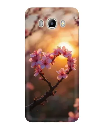 Чехол для Samsung Galaxy J7 2016 (J710, J7108) с картинкой «Розовый цвет сердце на фоне заката»