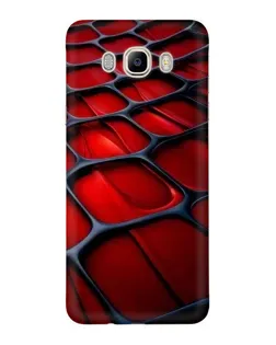 Чехол для Samsung Galaxy J7 2016 (J710, J7108) с картинкой «Красная глянцевая сетка»