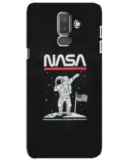 Чехол для Samsung Galaxy J8 2018 (J810) с картинкой «NASA — шагаем по Луне»