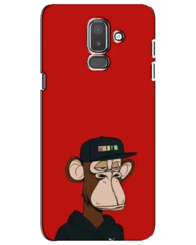 Чехол для Samsung Galaxy J8 2018 (J810) с картинкой «Bored Ape — красный фон»
