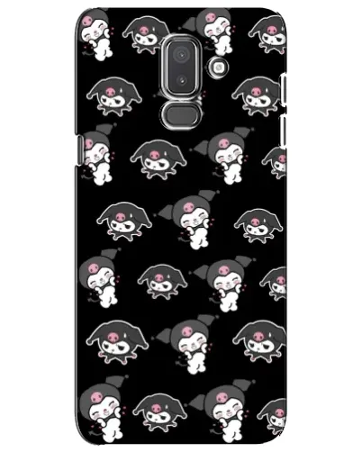 Чехол для Samsung Galaxy J8 2018 (J810) с картинкой «Черный паттерн Kuromi»
