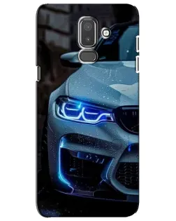 Чехол для Samsung Galaxy J8 2018 (J810) с картинкой «Взгляд BMW с синими фарами»