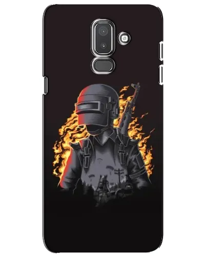 Чехол для Samsung Galaxy J8 2018 (J810) с картинкой «PUBG — огненный силуэт»