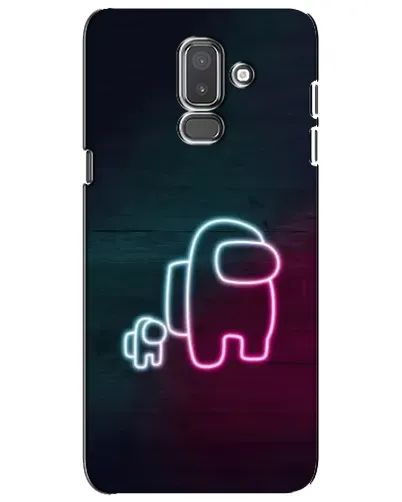 Чехол для Samsung Galaxy J8 2018 (J810) с картинкой «Among Us неон-арт»