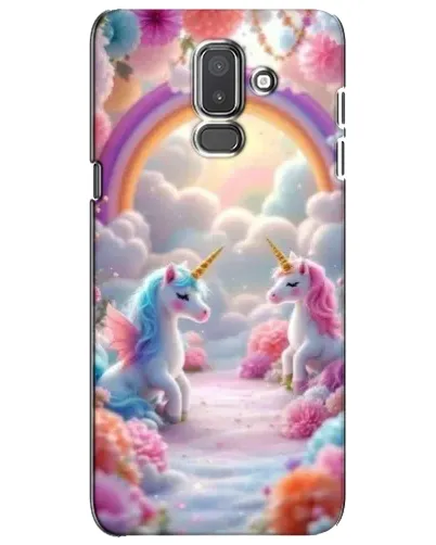 Чехол для Samsung Galaxy J8 2018 (J810) с картинкой «Радуга и единороги»