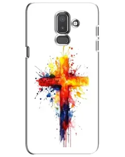 Чехол для Samsung Galaxy J8 2018 (J810) с картинкой «Акварельный крест»