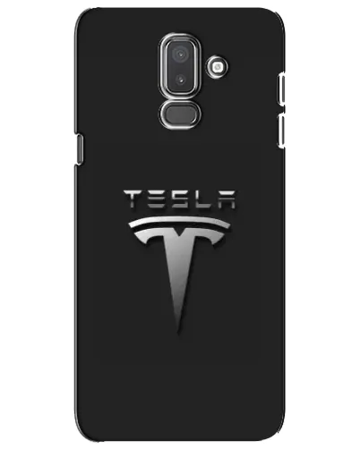 Чехол для Samsung Galaxy J8 2018 (J810) с картинкой «Стальной логотип Tesla»