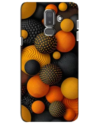 Чехол для Samsung Galaxy J8 2018 (J810) с картинкой «Объемные оранжевые сферы»