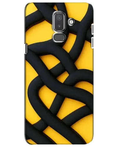 Чехол для Samsung Galaxy J8 2018 (J810) с картинкой «Черное желтое переплетение»