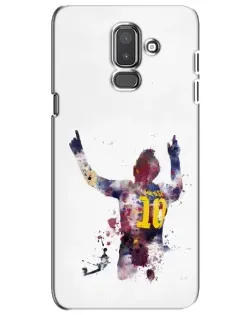 Чехол для Samsung Galaxy J8 2018 (J810) с картинкой «Акварельный Месси Барселона»