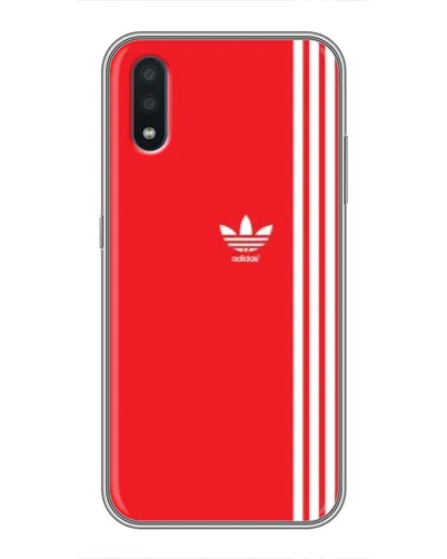 Чехол для Samsung Galaxy M01 (M015) с картинкой «Красный минимализм Adidas»
