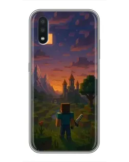 Чехол для Samsung Galaxy M01 (M015) с картинкой «Стив у башни» Чехол для Samsung Galaxy M01 (M015) с картинкой «Стив у башни»