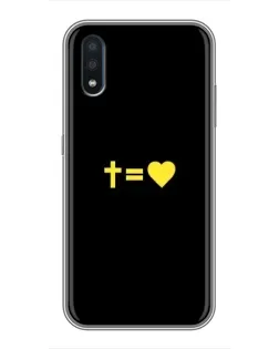 Чехол для Samsung Galaxy M01 (M015) с картинкой «Сердце и Крест»