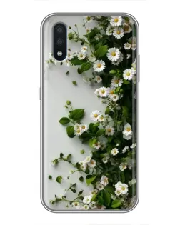 Чехол для Samsung Galaxy M01 (M015) с картинкой «Ветка мелких белых цветов»