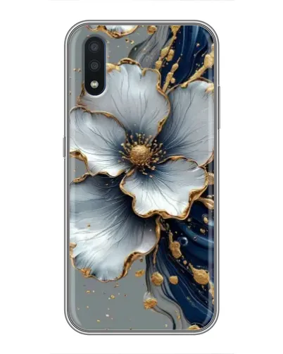 Чехол для Samsung Galaxy M01 (M015) с картинкой «Белый цветок и золотой флюид» Чехол для Samsung Galaxy M01 (M015) с картинкой «Белый цветок и золотой флюид»