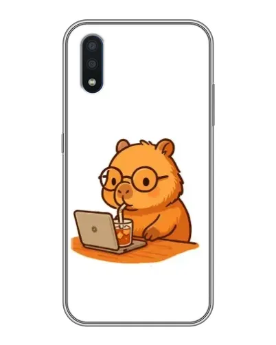 Чехол для Samsung Galaxy M01 (M015) с картинкой «Капибара с ноутбуком» Чехол для Samsung Galaxy M01 (M015) с картинкой «Капибара с ноутбуком»