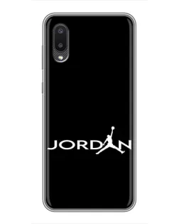 Чехол для Samsung Galaxy M02 (M022) с картинкой «Jordan White Logo»
