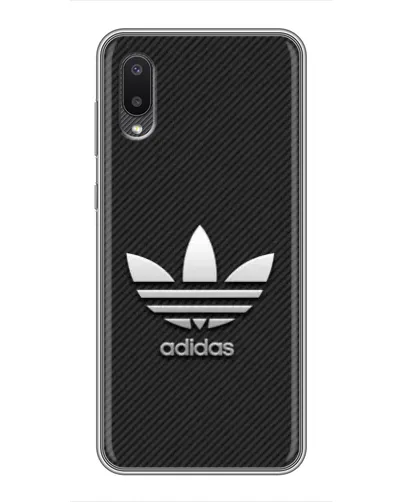 Чехол для Samsung Galaxy M02 (M022) с картинкой «Adidas Карбоновая текстура»
