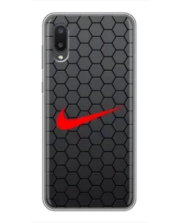Чехол для Samsung Galaxy M02 (M022) с картинкой «Nike — карбоновая сетка»
