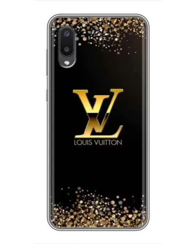 Чехол для Samsung Galaxy M02 (M022) с картинкой «LV — золотые искры»