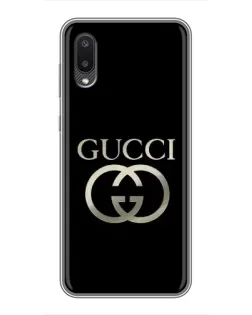 Чехол для Samsung Galaxy M02 (M022) с картинкой «Gucci — золото на черном»